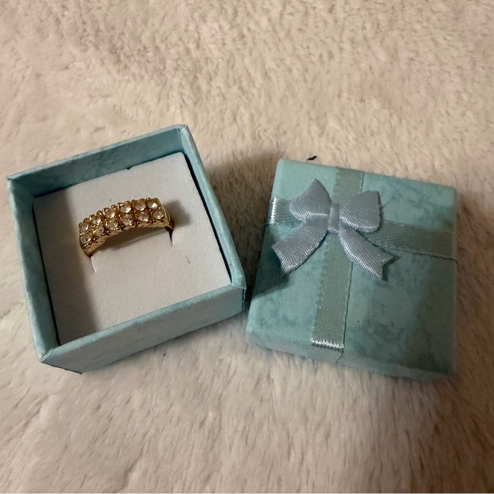 CZ Gold tone ring size ~6